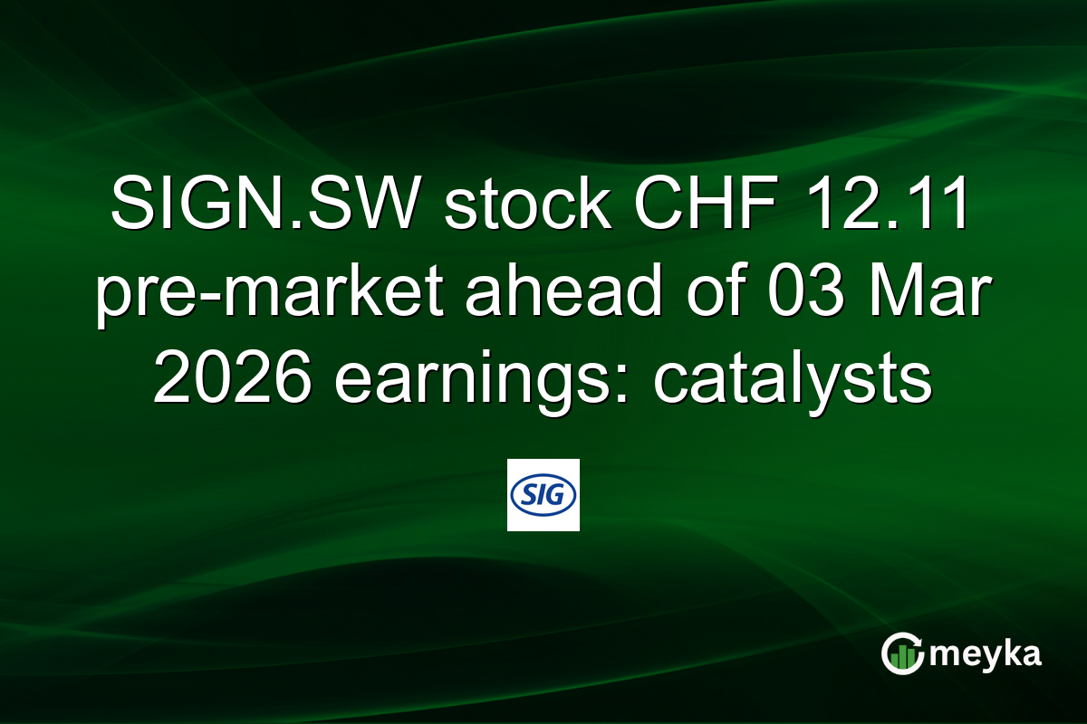 SIGN.SW stock CHF 12.11 pre-market ahead of 03 Mar 2026 earnings: catalysts