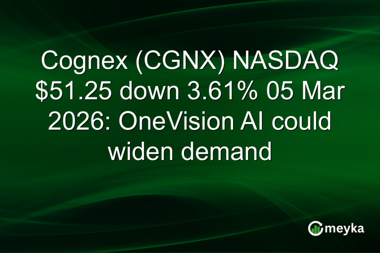 Cognex (CGNX) NASDAQ $51.25 down 3.61% 05 Mar 2026: OneVision AI could widen demand