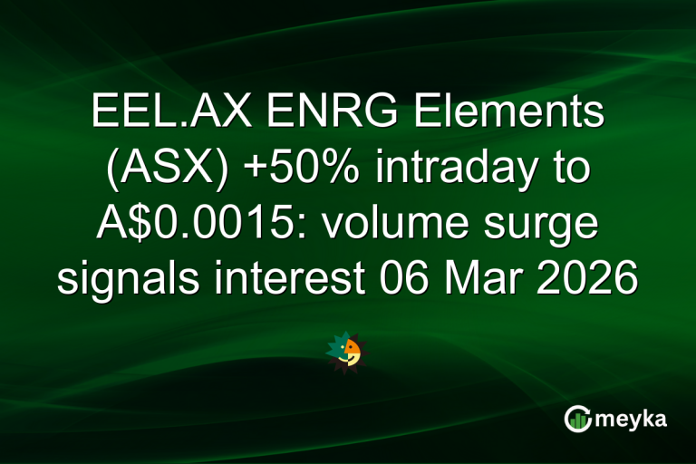 EEL.AX ENRG Elements (ASX) +50% intraday to A$0.0015: volume surge signals interest 06 Mar 2026