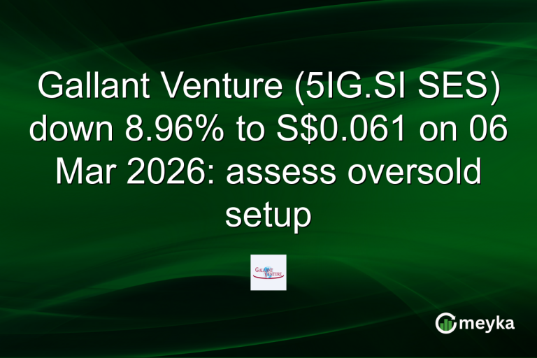 Gallant Venture (5IG.SI SES) down 8.96% to S$0.061 on 06 Mar 2026: assess oversold setup