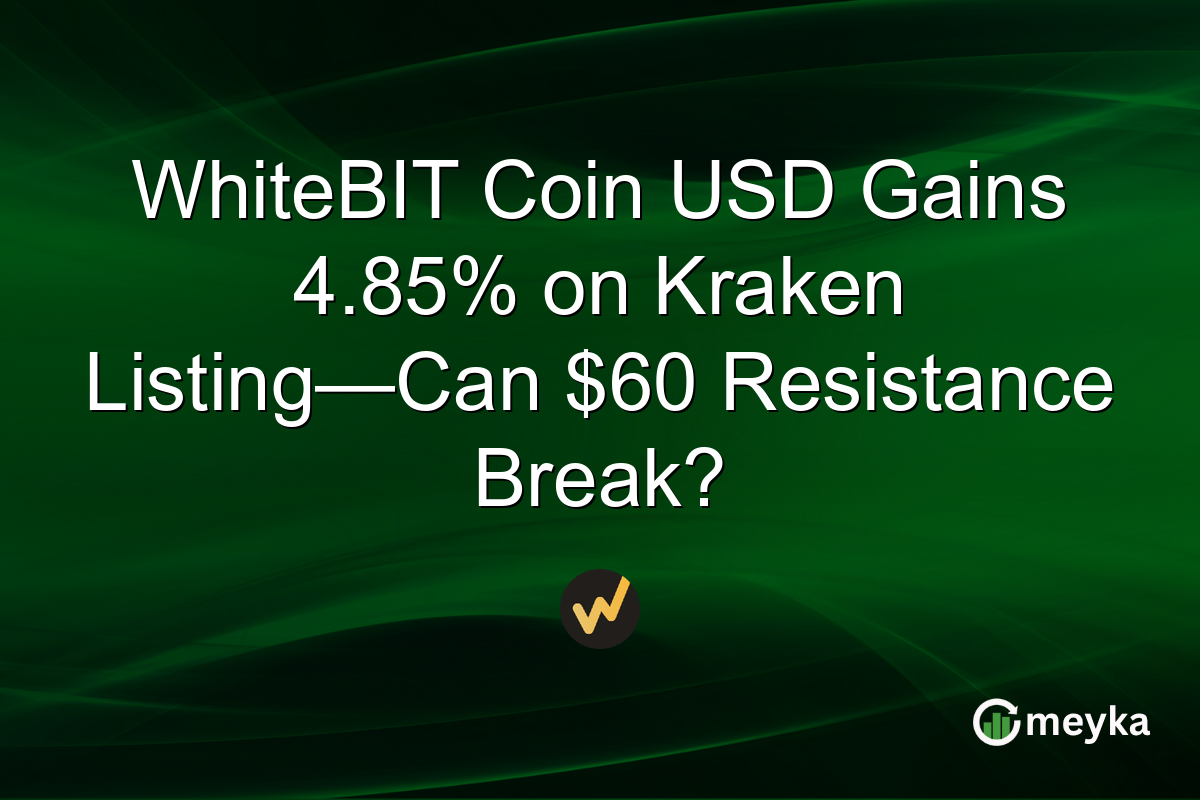 WhiteBIT Coin USD Gains 4.85% on Kraken Listing—Can $60 Resistance Break?