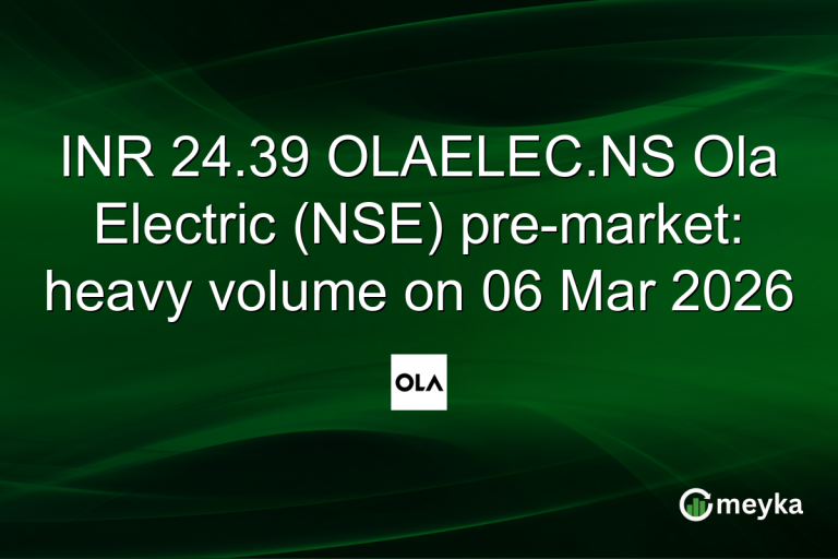 INR 24.39 OLAELEC.NS Ola Electric (NSE) pre-market: heavy volume on 06 Mar 2026