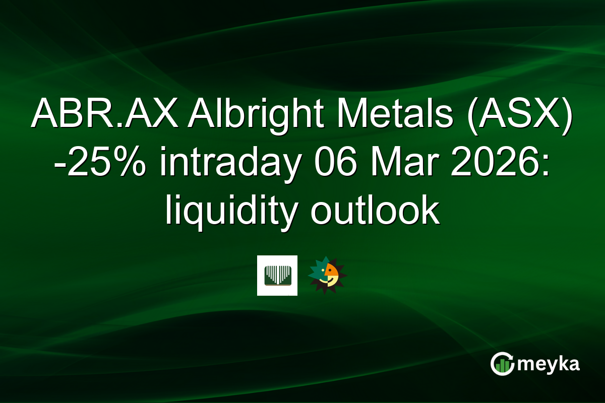 ABR.AX Albright Metals (ASX) -25% intraday 06 Mar 2026: liquidity outlook