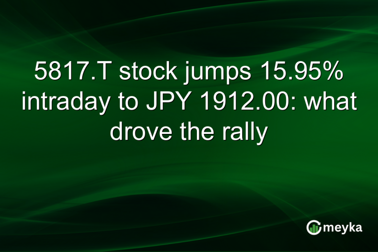 5817.T stock jumps 15.95% intraday to JPY 1912.00: what drove the rally