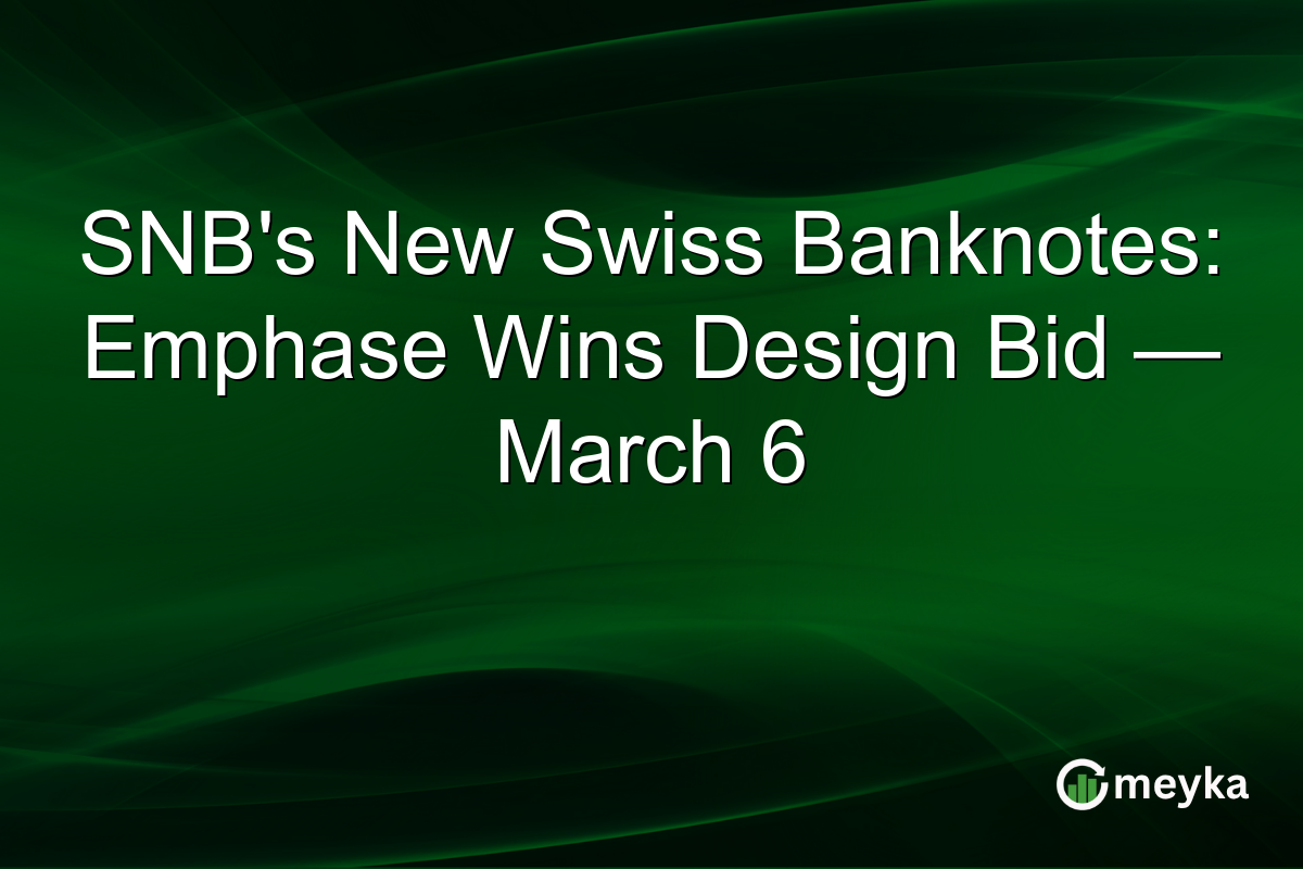 SNB’s New Swiss Banknotes: Emphase Wins Design Bid — March 6
