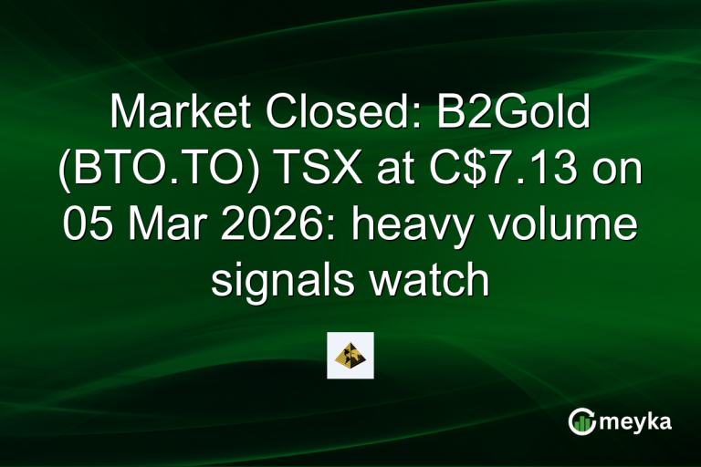 Market Closed: B2Gold (BTO.TO) TSX at C$7.13 on 05 Mar 2026: heavy volume signals watch