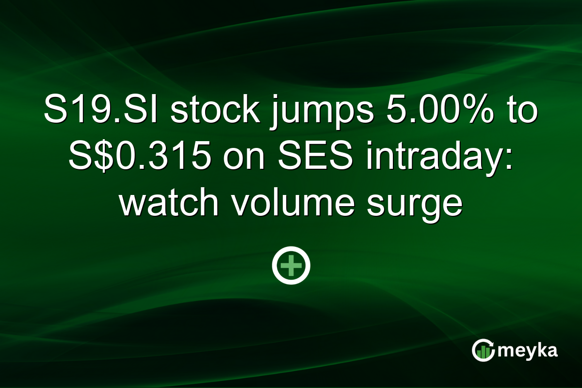 S19.SI stock jumps 5.00% to S$0.315 on SES intraday: watch volume surge