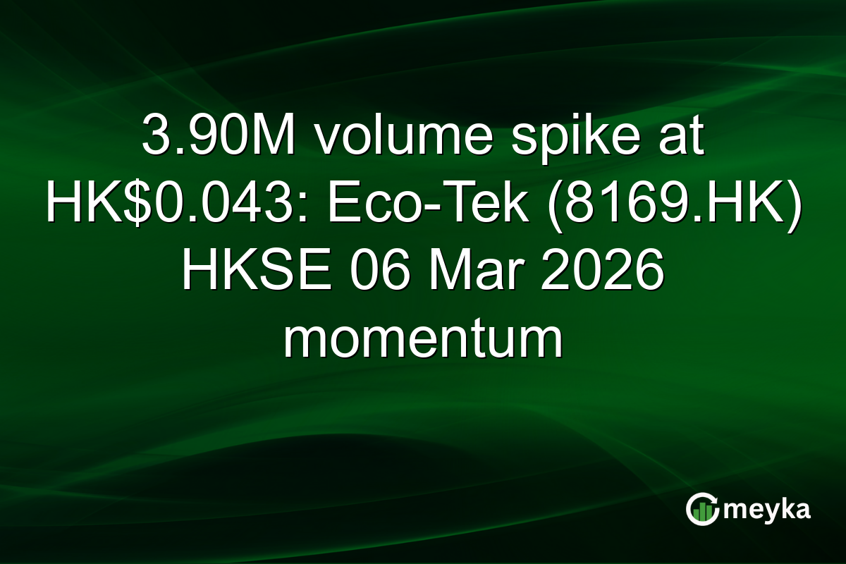 3.90M volume spike at HK$0.043: Eco-Tek (8169.HK) HKSE 06 Mar 2026 momentum