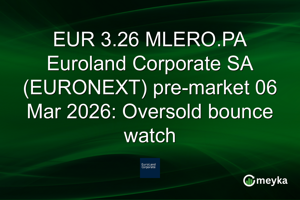 EUR 3.26 MLERO.PA Euroland Corporate SA (EURONEXT) pre-market 06 Mar 2026: Oversold bounce watch
