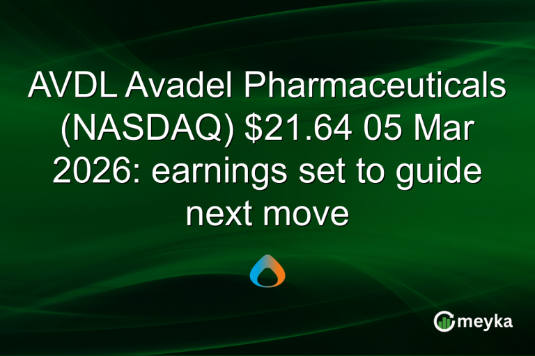 AVDL Avadel Pharmaceuticals (NASDAQ) $21.64 05 Mar 2026: earnings set to guide next move