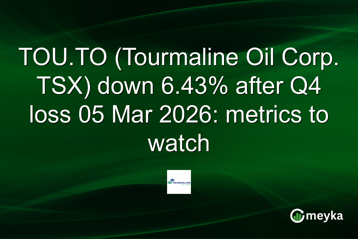 TOU.TO (Tourmaline Oil Corp. TSX) down 6.43% after Q4 loss 05 Mar 2026: metrics to watch