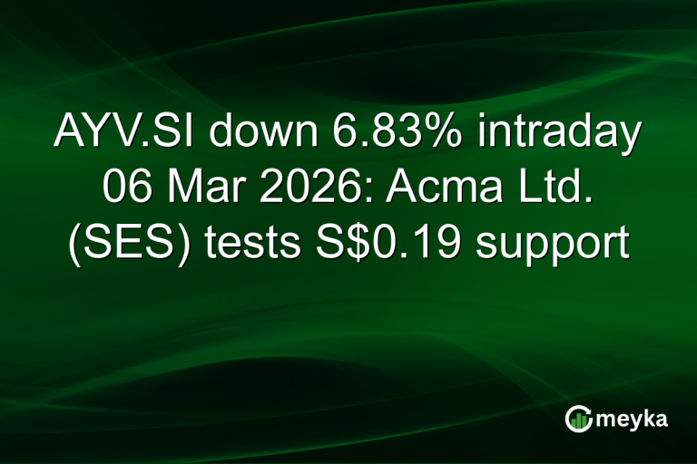AYV.SI down 6.83% intraday 06 Mar 2026: Acma Ltd. (SES) tests S$0.19 support