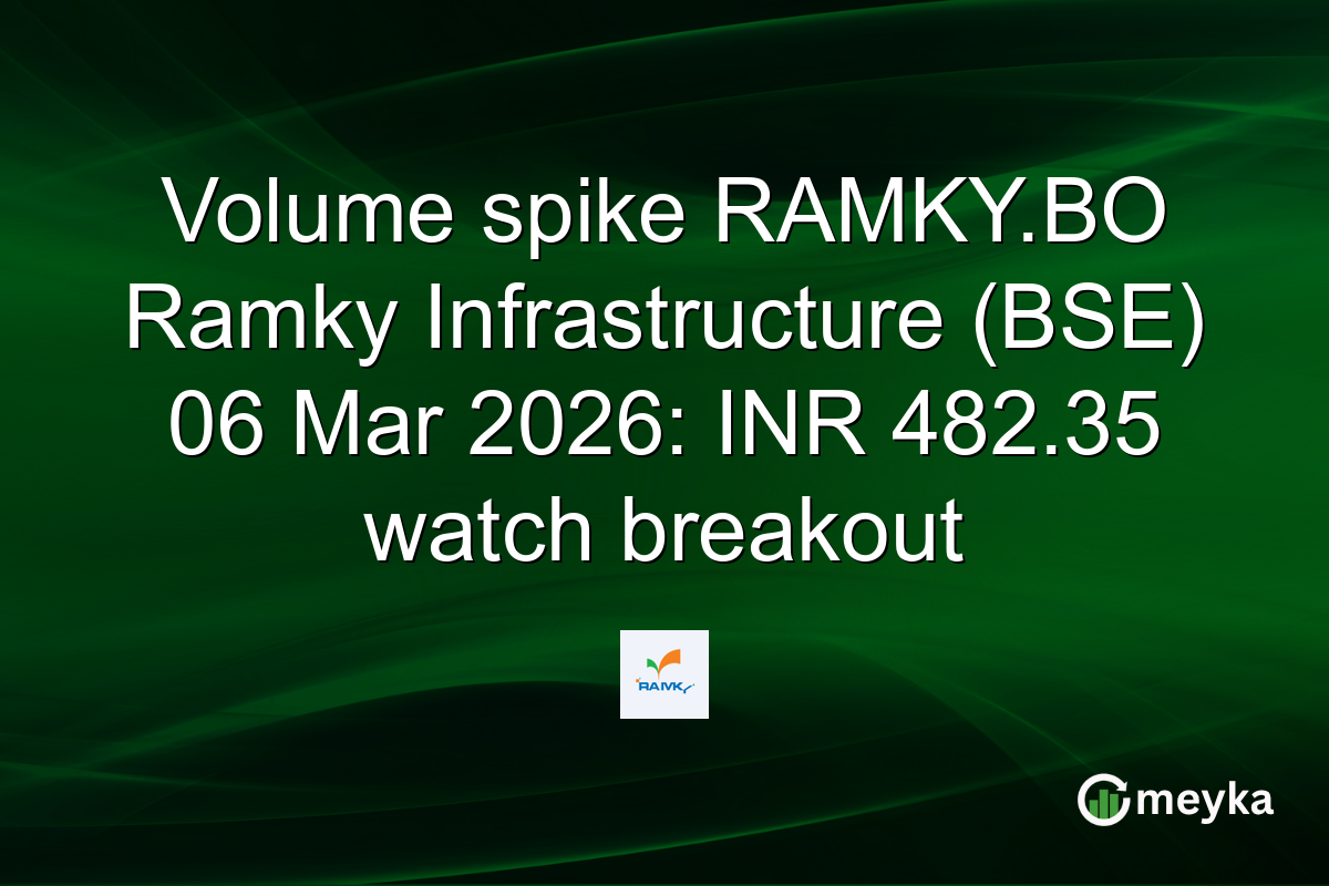 Volume spike RAMKY.BO Ramky Infrastructure (BSE) 06 Mar 2026: INR 482.35 watch breakout