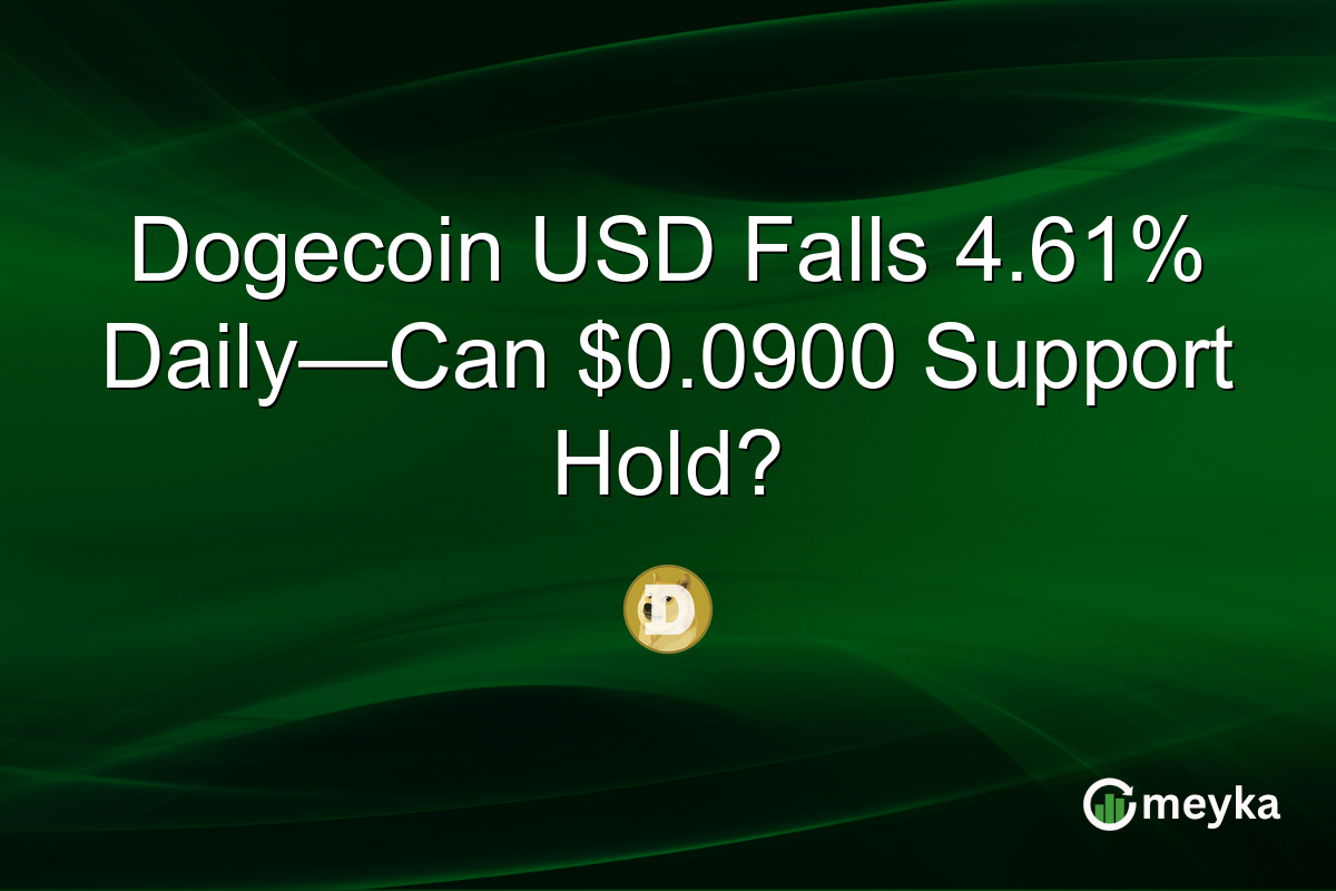 Dogecoin USD Falls 4.61% Daily—Can $0.0900 Support Hold?