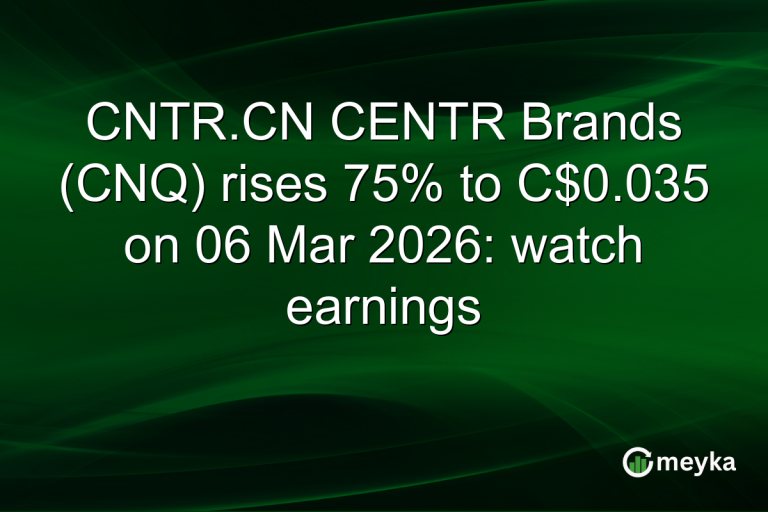 CNTR.CN CENTR Brands (CNQ) rises 75% to C$0.035 on 06 Mar 2026: watch earnings