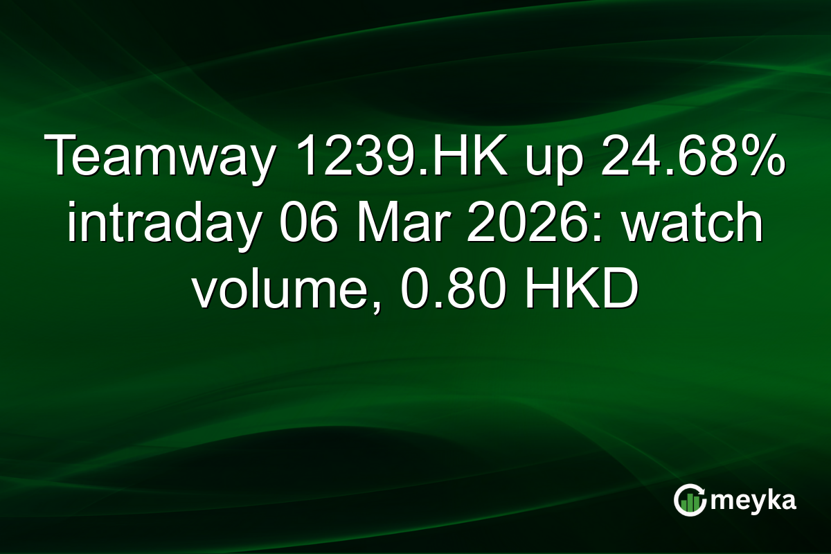 Teamway 1239.HK up 24.68% intraday 06 Mar 2026: watch volume, 0.80 HKD