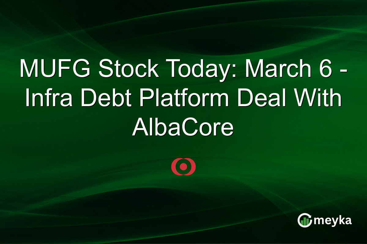 MUFG Stock Today: March 6 - Infra Debt Platform Deal With AlbaCore
