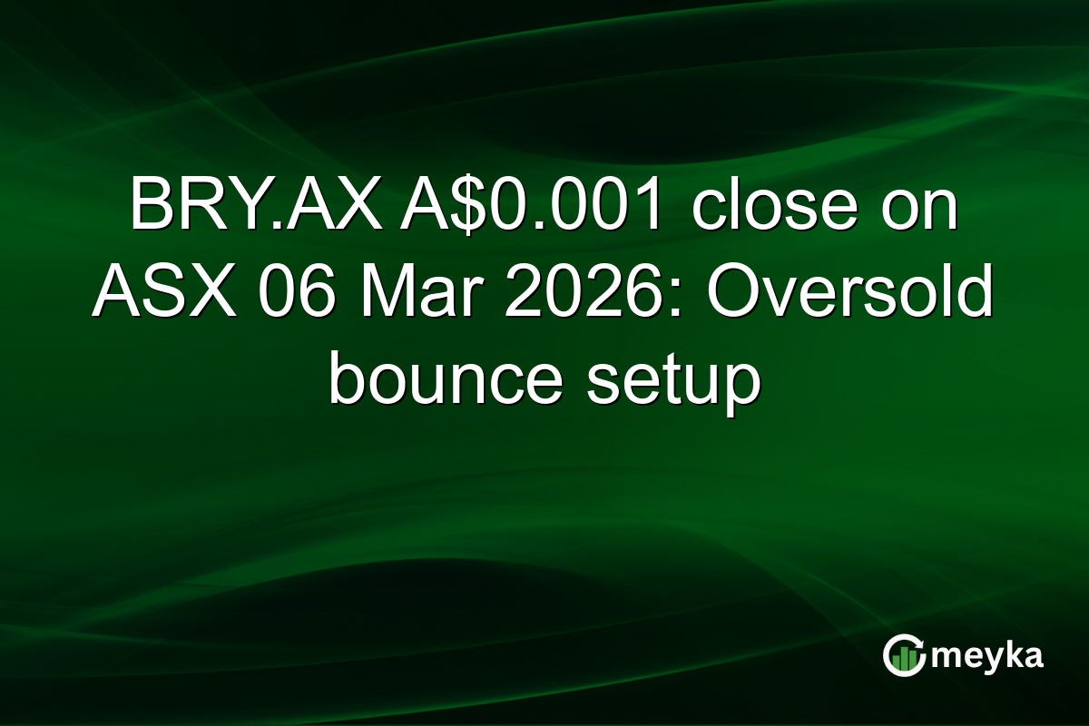 BRY.AX A$0.001 close on ASX 06 Mar 2026: Oversold bounce setup