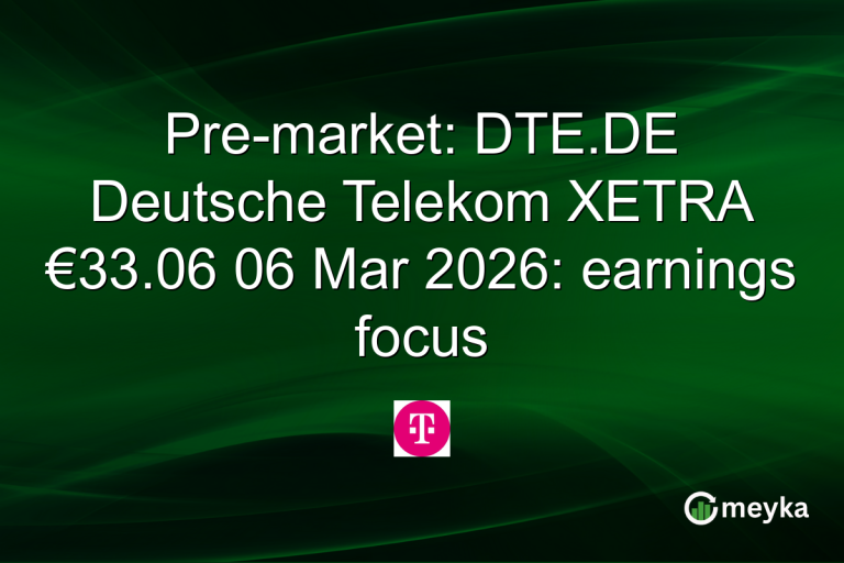 Pre-market: DTE.DE Deutsche Telekom XETRA €33.06 06 Mar 2026: earnings focus