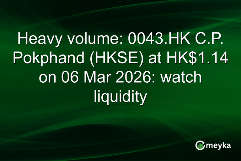 Heavy volume: 0043.HK C.P. Pokphand (HKSE) at HK$1.14 on 06 Mar 2026: watch liquidity