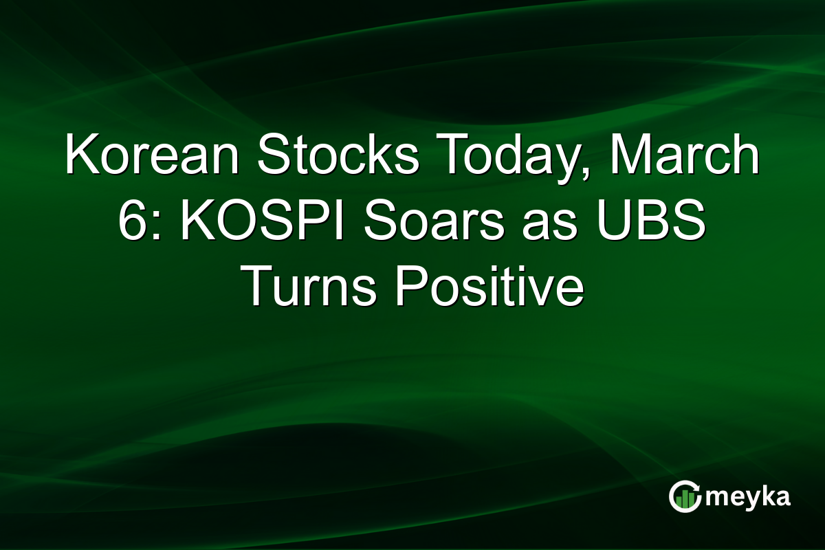 Korean Stocks Today, March 6: KOSPI Soars as UBS Turns Positive