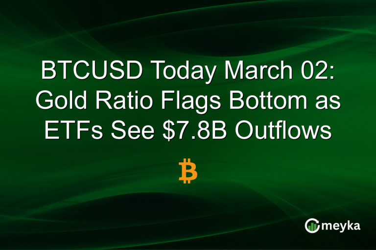 BTCUSD Today March 02: Gold Ratio Flags Bottom as ETFs See $7.8B Outflows