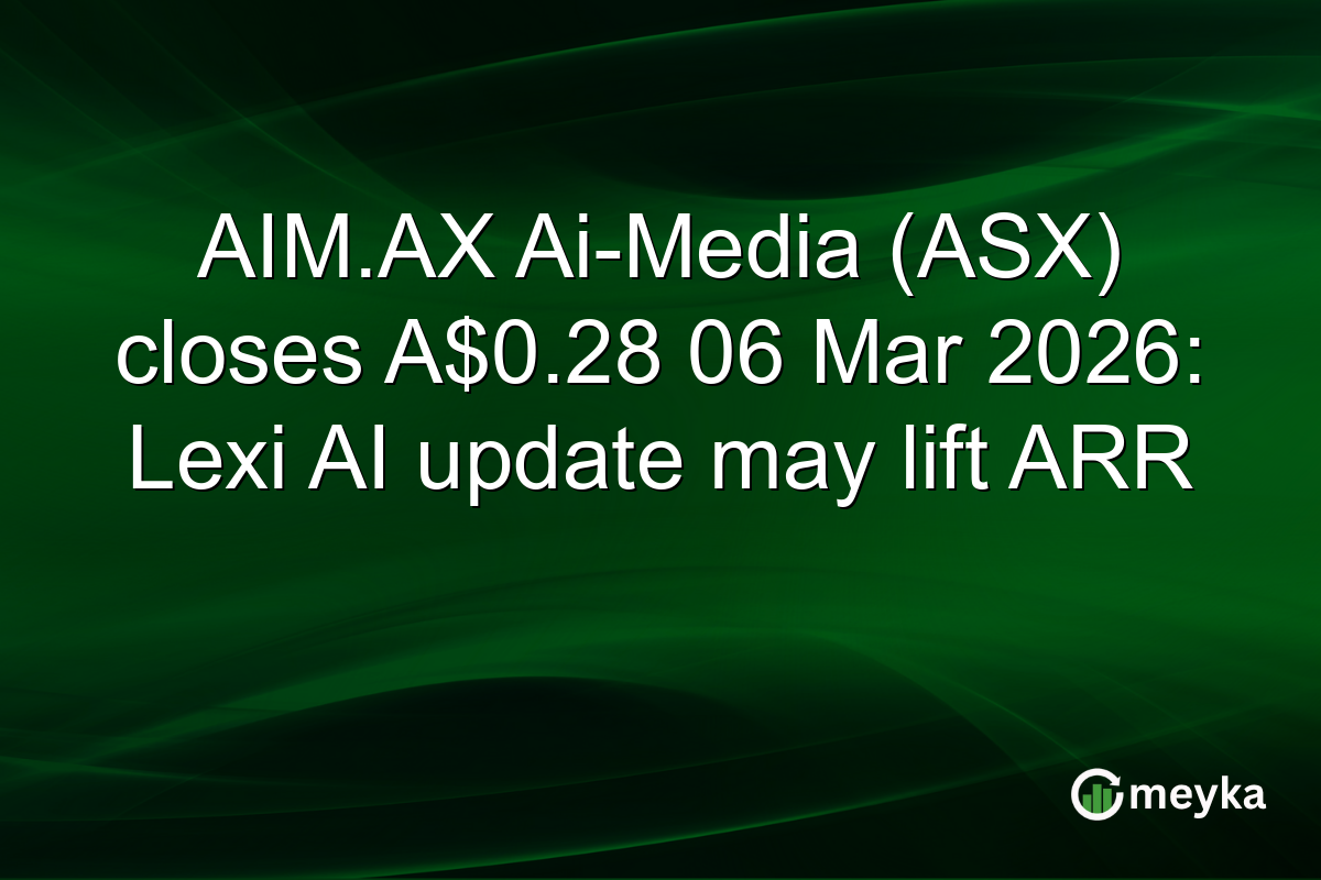 AIM.AX Ai-Media (ASX) closes A$0.28 06 Mar 2026: Lexi AI update may lift ARR