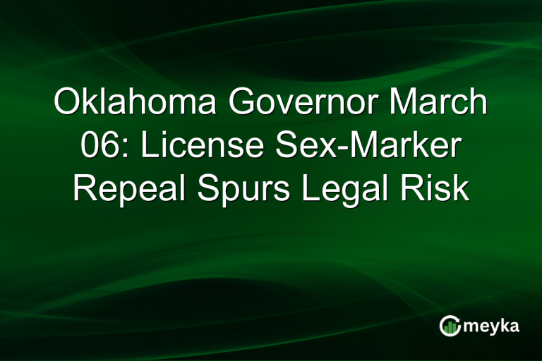 Oklahoma Governor March 06: License Sex-Marker Repeal Spurs Legal Risk