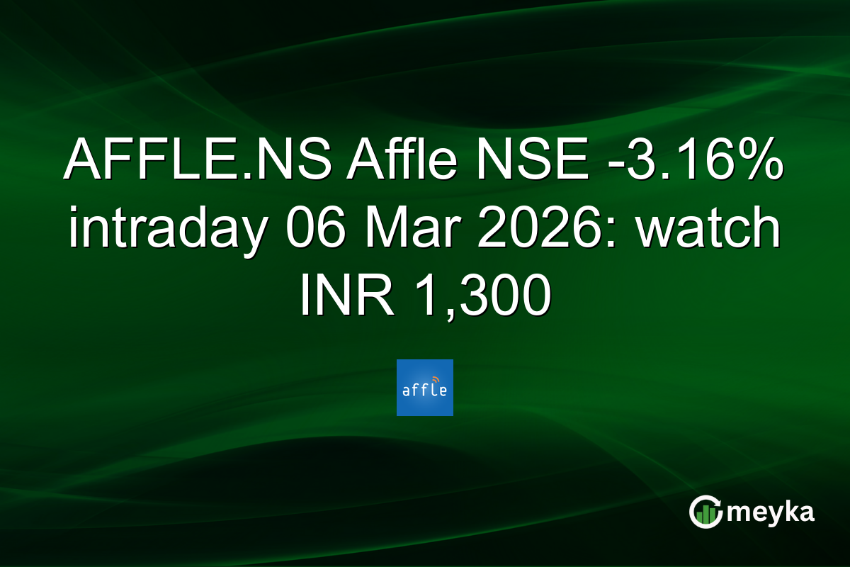 AFFLE.NS Affle NSE -3.16% intraday 06 Mar 2026: watch INR 1,300