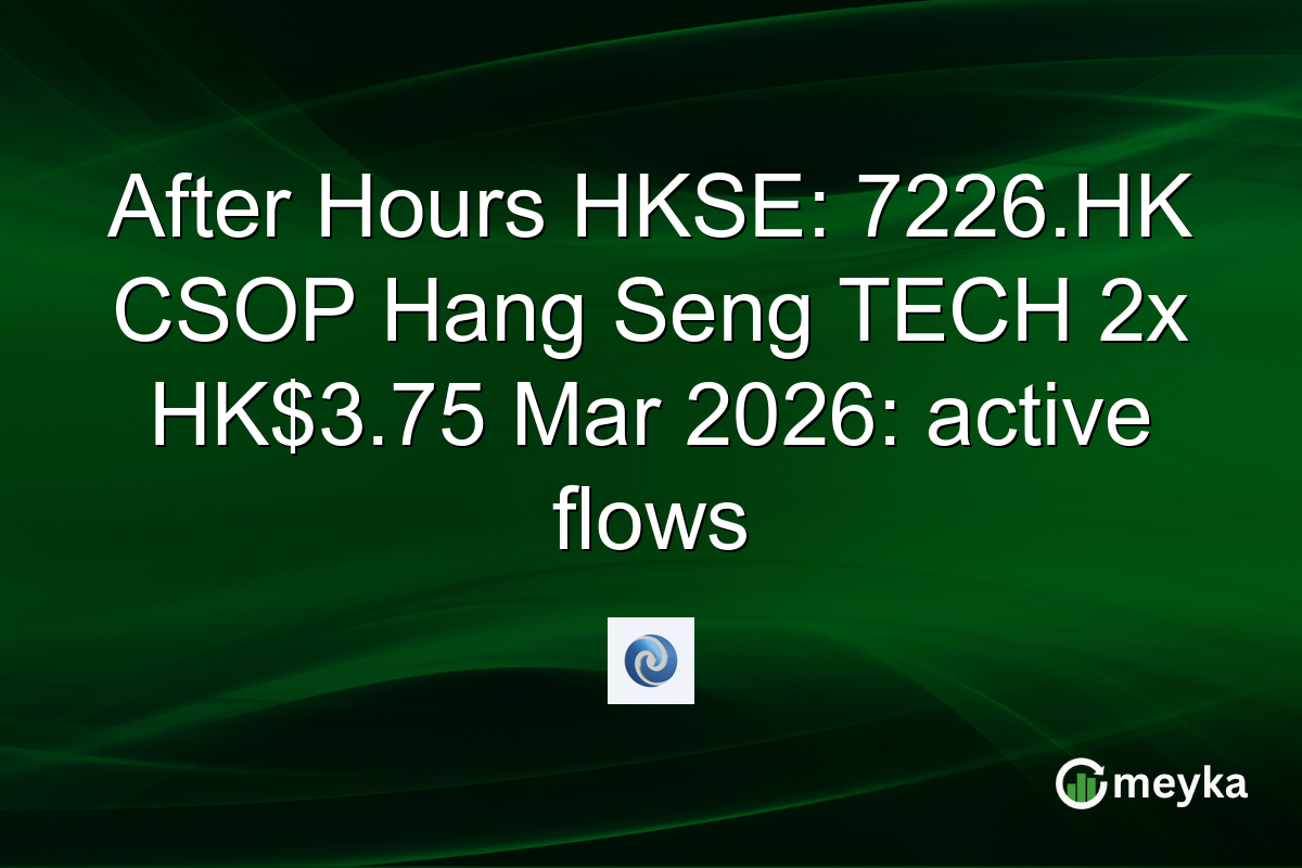 After Hours HKSE: 7226.HK CSOP Hang Seng TECH 2x HK$3.75 Mar 2026: active flows
