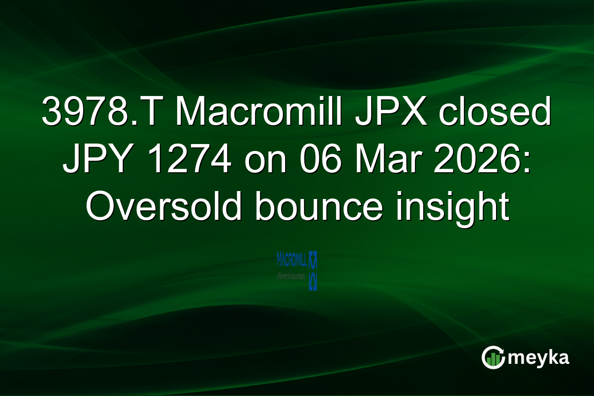3978.T Macromill JPX closed JPY 1274 on 06 Mar 2026: Oversold bounce insight