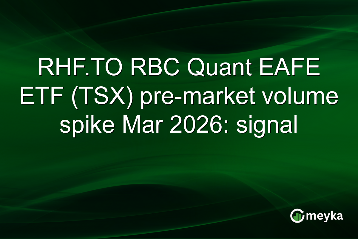 RHF.TO RBC Quant EAFE ETF (TSX) pre-market volume spike Mar 2026: signal
