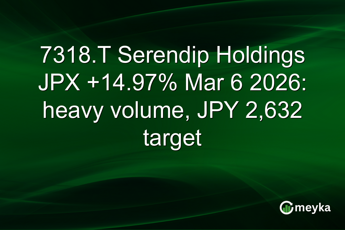 7318.T Serendip Holdings JPX +14.97% Mar 6 2026: heavy volume, JPY 2,632 target
