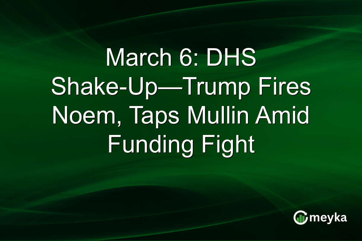 March 6: DHS Shake-Up—Trump Fires Noem, Taps Mullin Amid Funding Fight