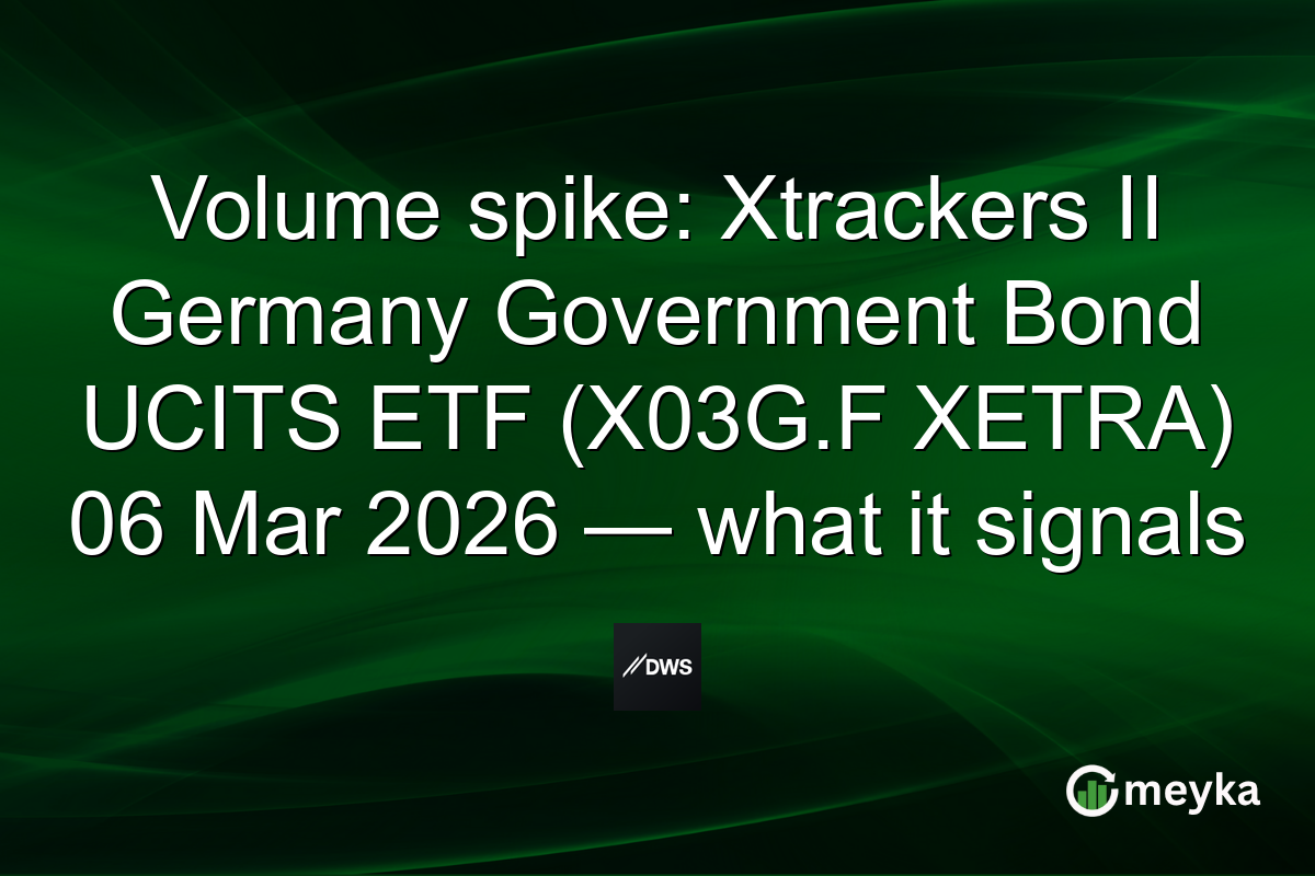 Volume spike: Xtrackers II Germany Government Bond UCITS ETF (X03G.F XETRA) 06 Mar 2026 — what it signals