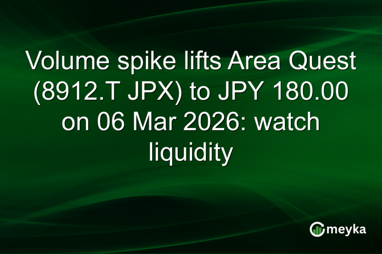 Volume spike lifts Area Quest (8912.T JPX) to JPY 180.00 on 06 Mar 2026: watch liquidity