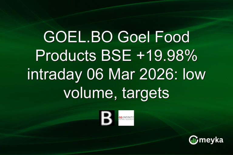 GOEL.BO Goel Food Products BSE +19.98% intraday 06 Mar 2026: low volume, targets
