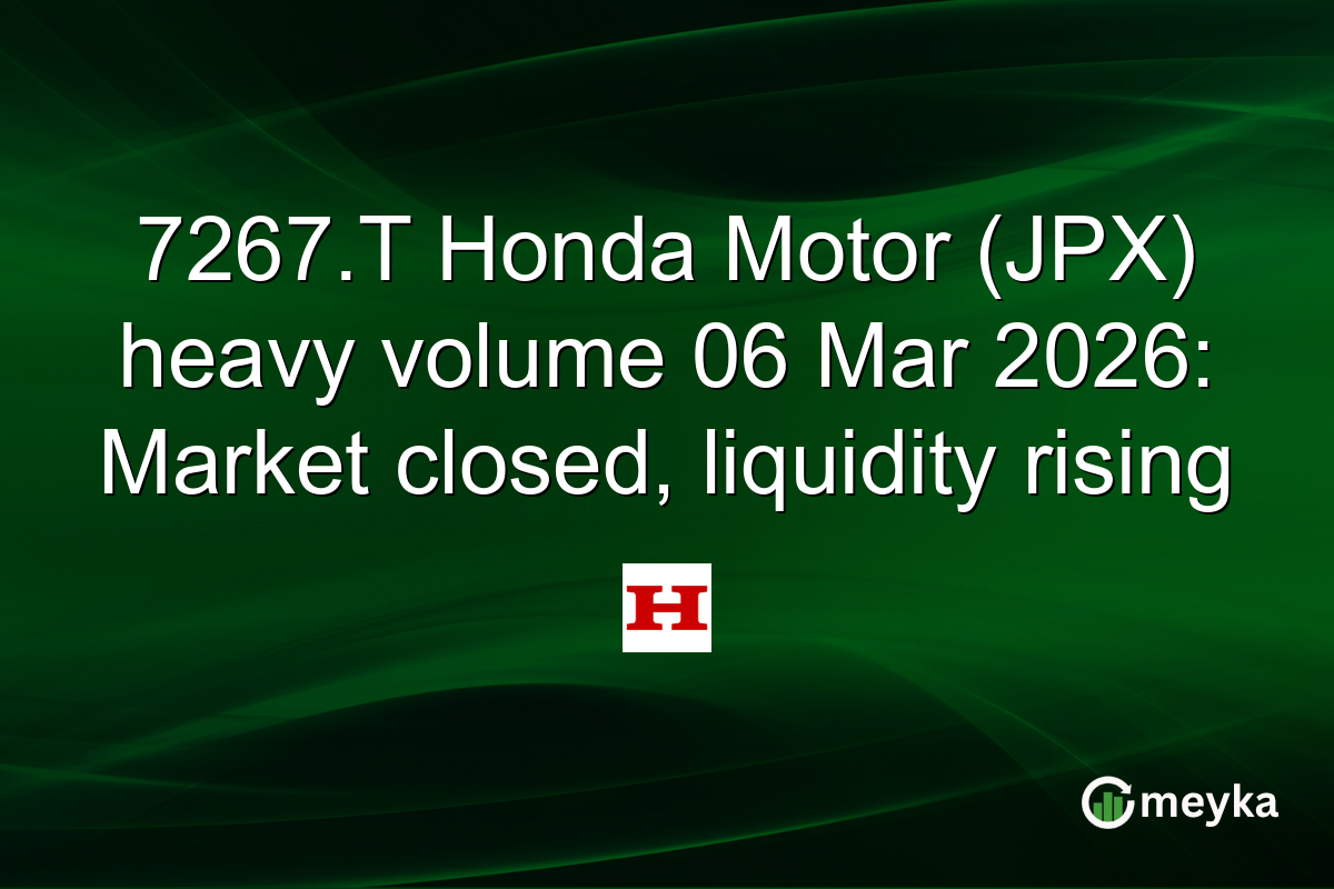 7267.T Honda Motor (JPX) heavy volume 06 Mar 2026: Market closed, liquidity rising
