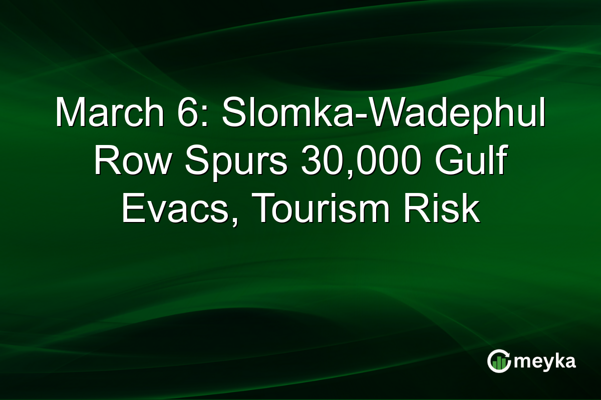 March 6: Slomka-Wadephul Row Spurs 30,000 Gulf Evacs, Tourism Risk