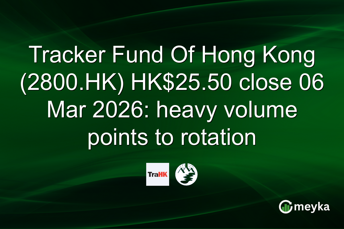 Tracker Fund Of Hong Kong (2800.HK) HK$25.50 close 06 Mar 2026: heavy volume points to rotation