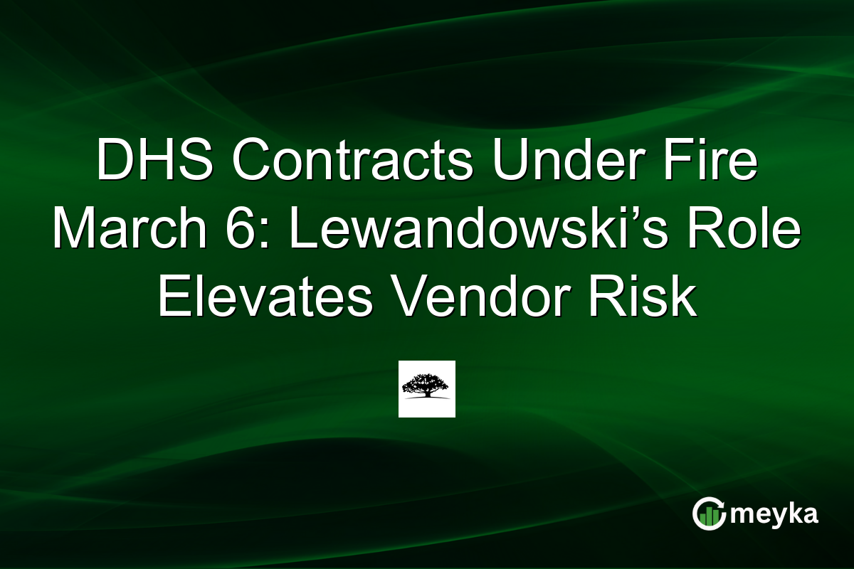 DHS Contracts Under Fire March 6: Lewandowski’s Role Elevates Vendor Risk