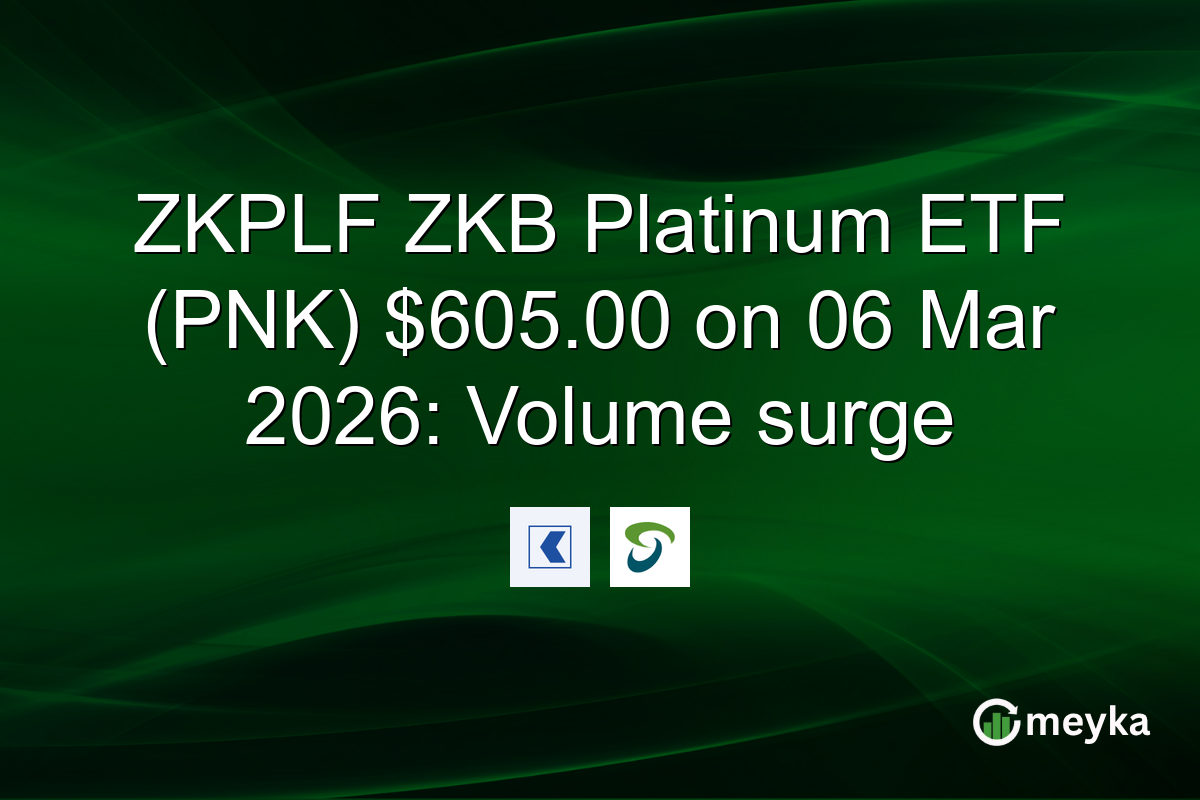 ZKPLF ZKB Platinum ETF (PNK) $605.00 on 06 Mar 2026: Volume surge