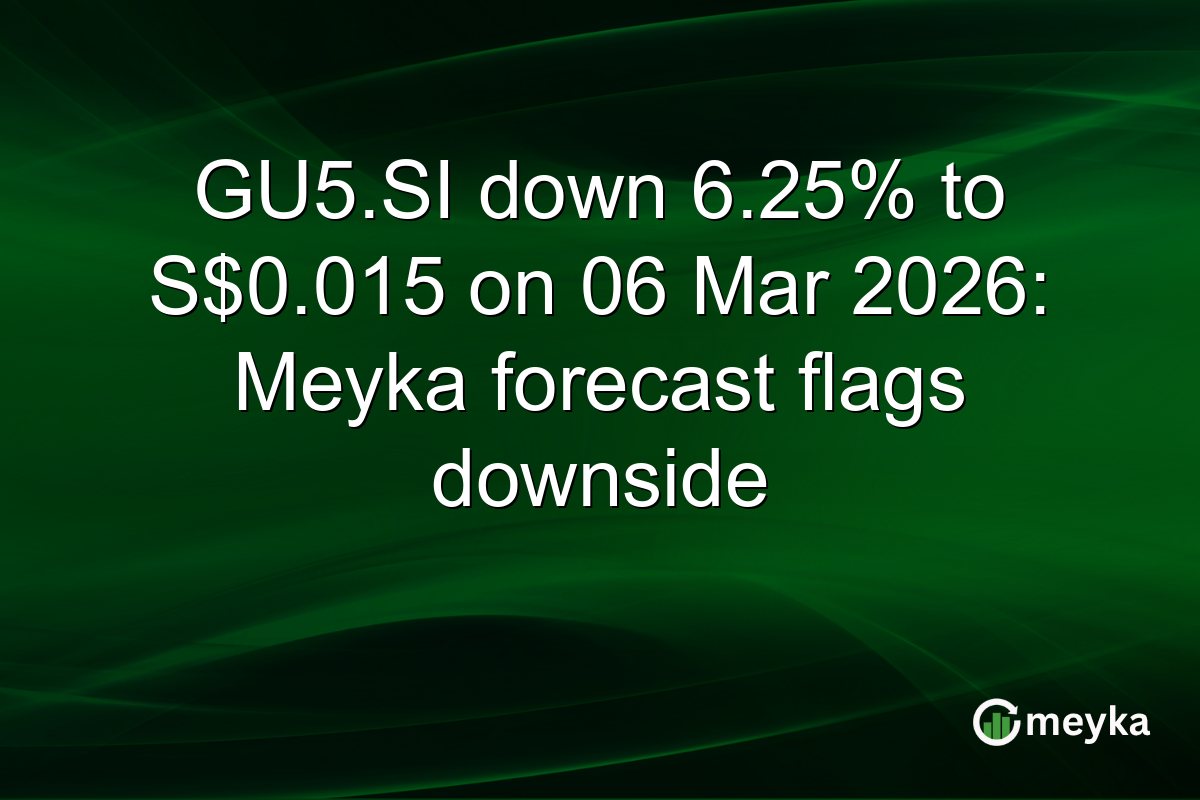 GU5.SI down 6.25% to S$0.015 on 06 Mar 2026: Meyka forecast flags downside