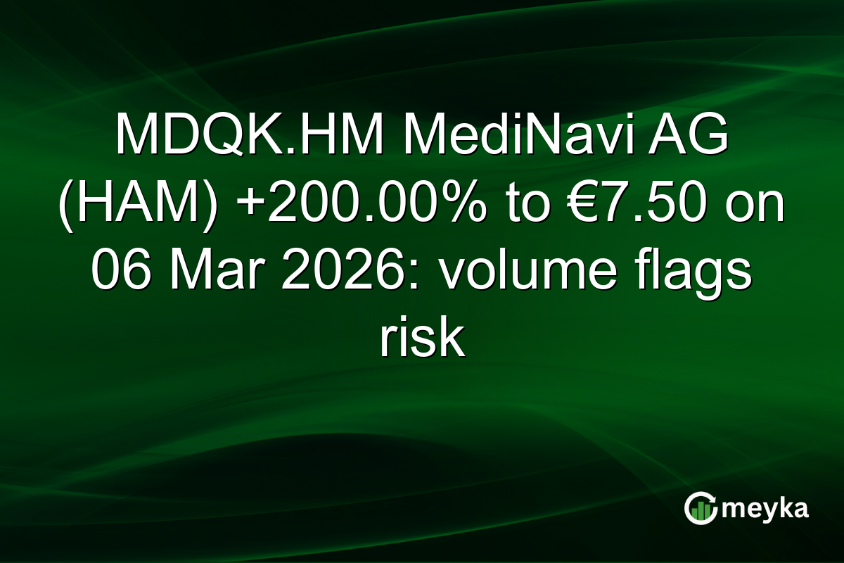 MDQK.HM MediNavi AG (HAM) +200.00% to €7.50 on 06 Mar 2026: volume flags risk