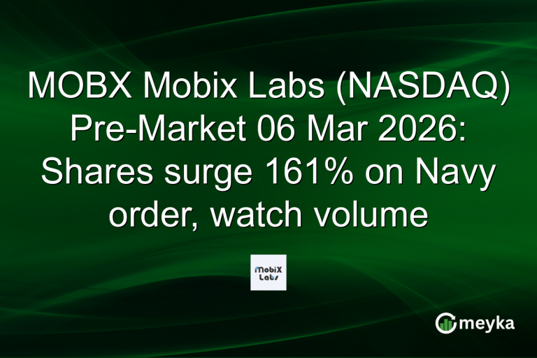 MOBX Mobix Labs (NASDAQ) Pre-Market 06 Mar 2026: Shares surge 161% on Navy order, watch volume