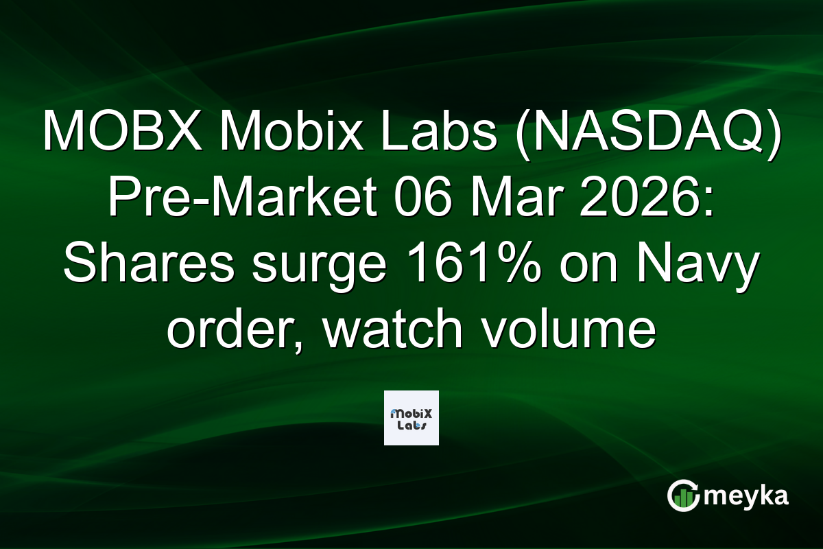 MOBX Mobix Labs (NASDAQ) Pre-Market 06 Mar 2026: Shares surge 161% on Navy order, watch volume