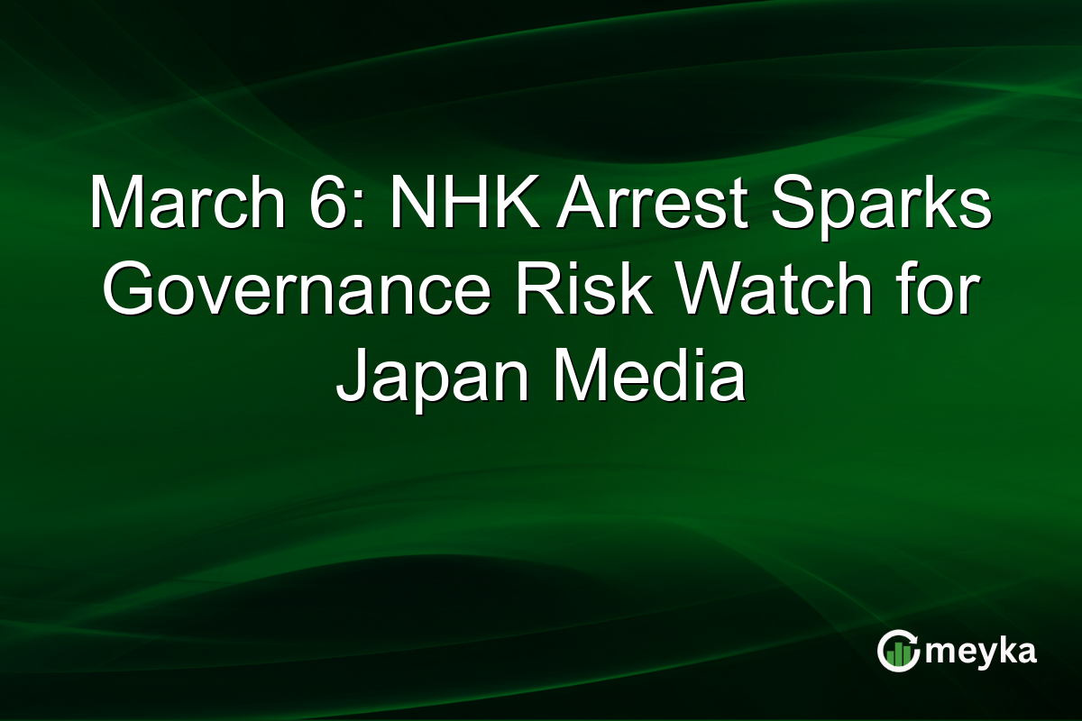March 6: NHK Arrest Sparks Governance Risk Watch for Japan Media