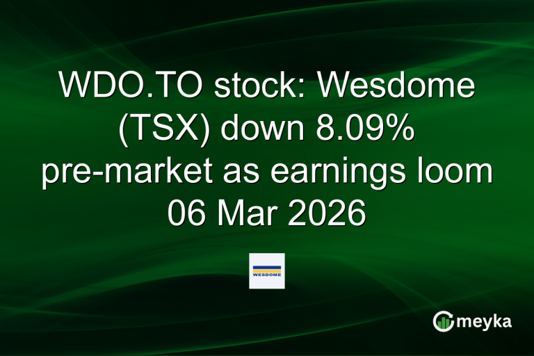 WDO.TO stock: Wesdome (TSX) down 8.09% pre-market as earnings loom 06 Mar 2026