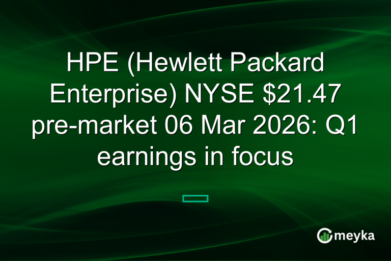 HPE (Hewlett Packard Enterprise) NYSE $21.47 pre-market 06 Mar 2026: Q1 earnings in focus