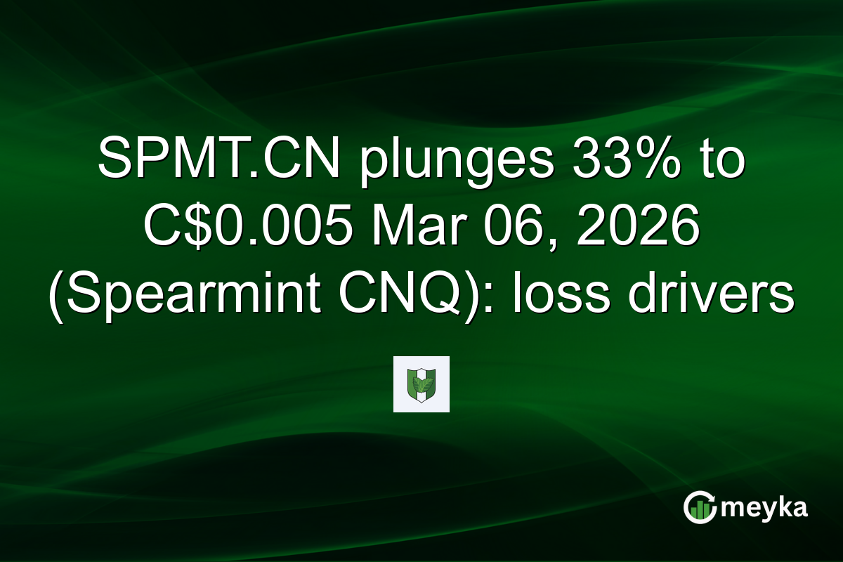 SPMT.CN plunges 33% to C$0.005 Mar 06, 2026 (Spearmint CNQ): loss drivers